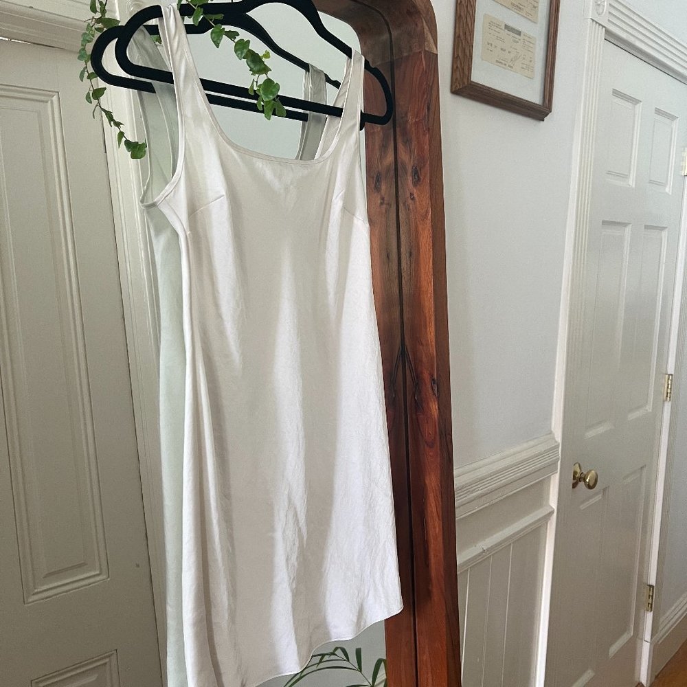 Aritzia White Wilfred Slip Mini Dress